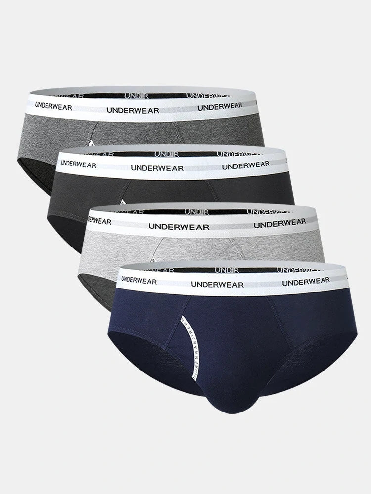 4 Pack Men's Contour Pouch Soft Cotton Briefs Omffiby