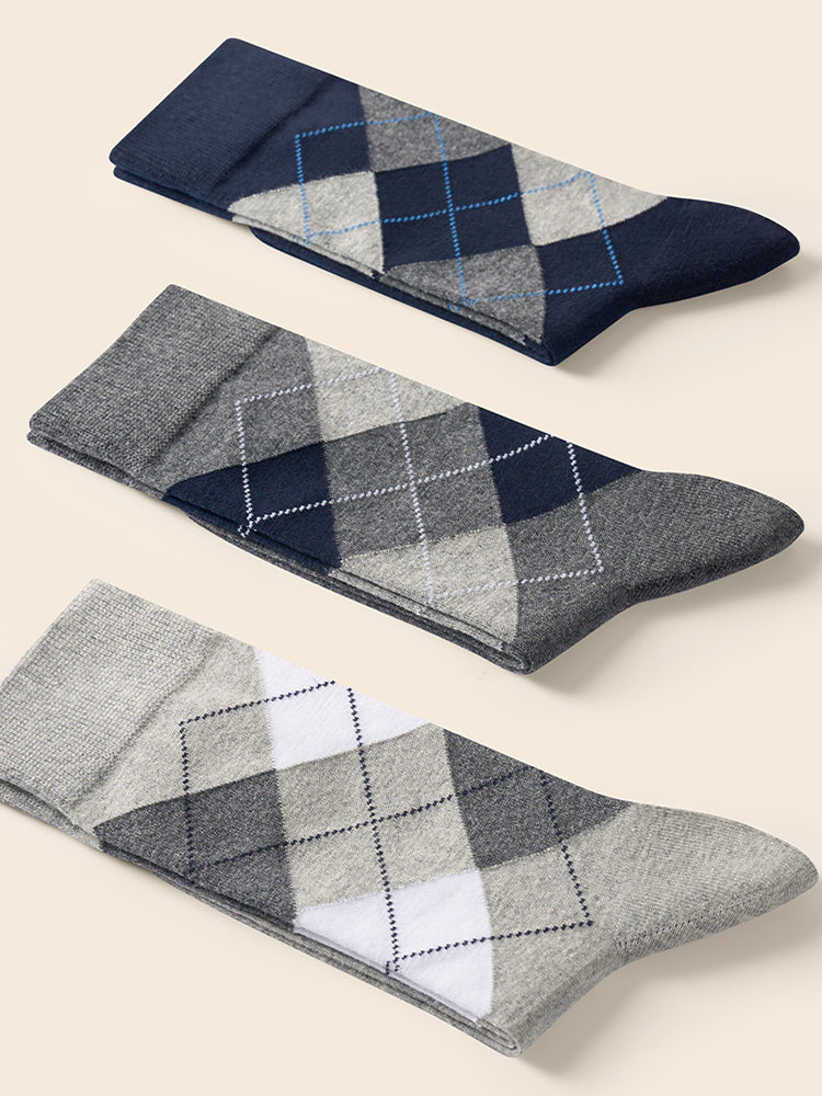 5 Pack Men's Simple Textured Crew Socks