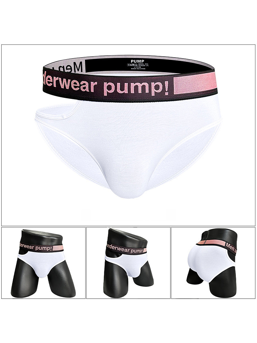 Side Hollow Pink Waistband Men's Underwear