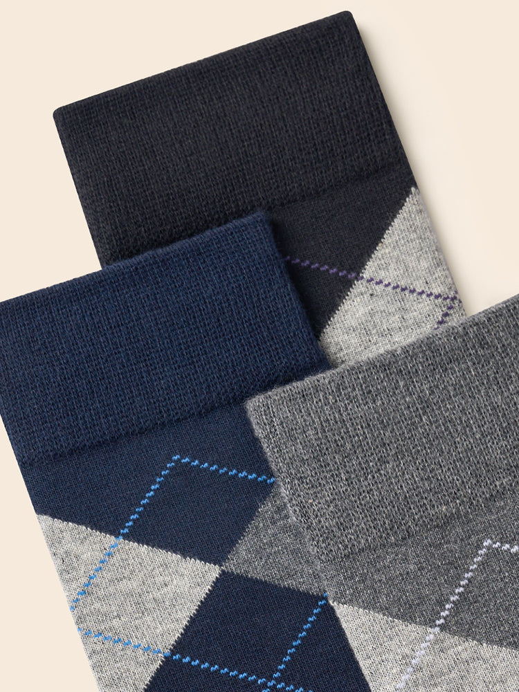 5 Pack Men's Simple Textured Crew Socks