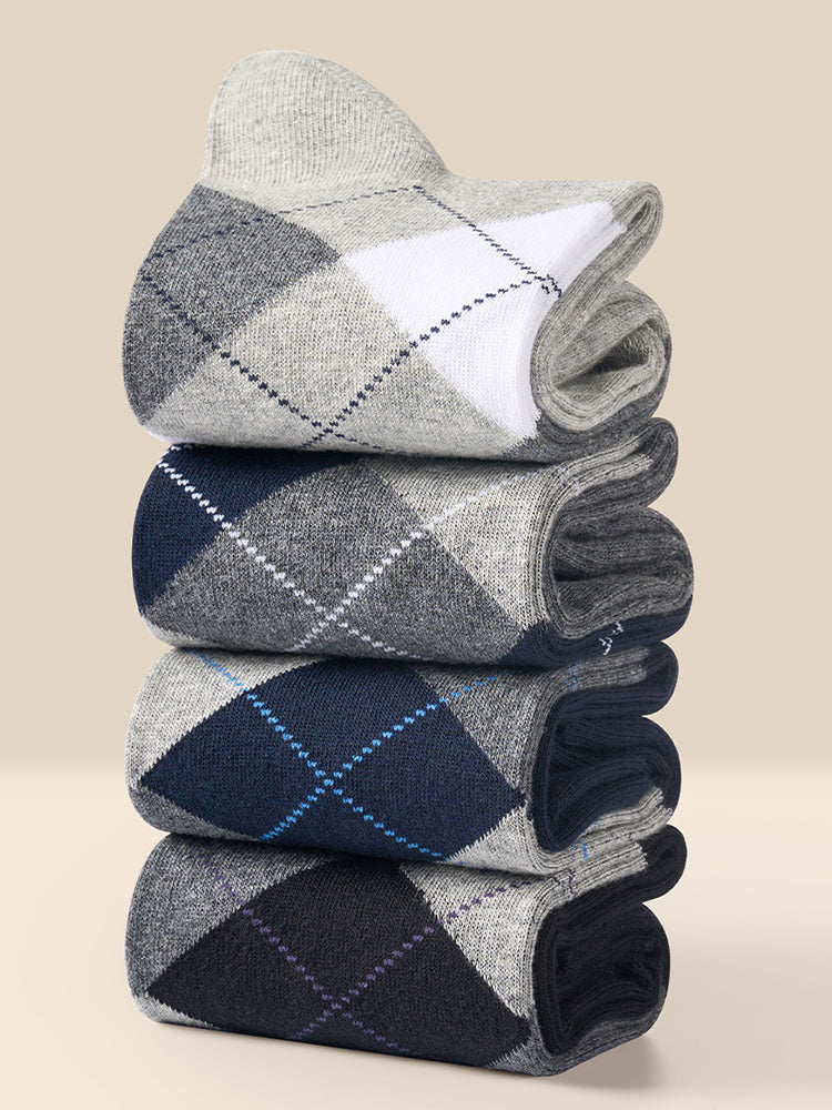 5 Pack Men's Simple Textured Crew Socks
