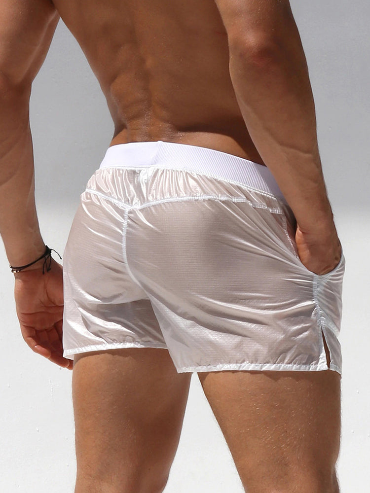 Men's Non-Lined Translucent Sexy Beach Shorts