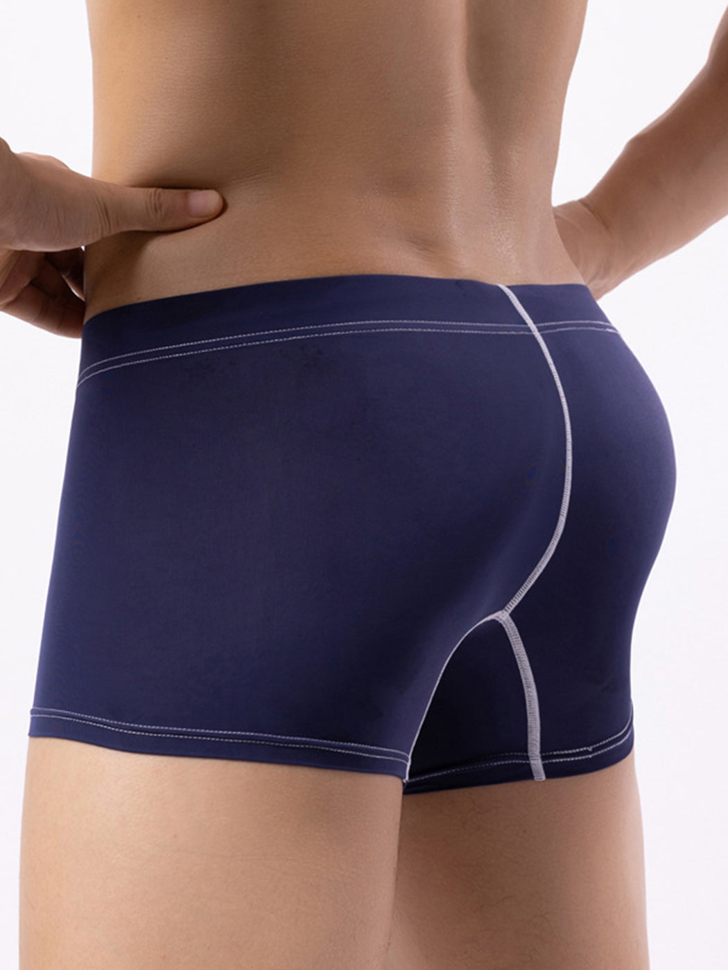 3 Pack Men's Large Pouch Contrast Binding Trunks