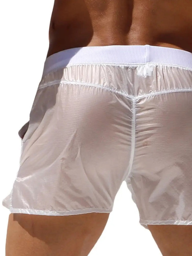 Men's Non-Lined Translucent Sexy Beach Shorts