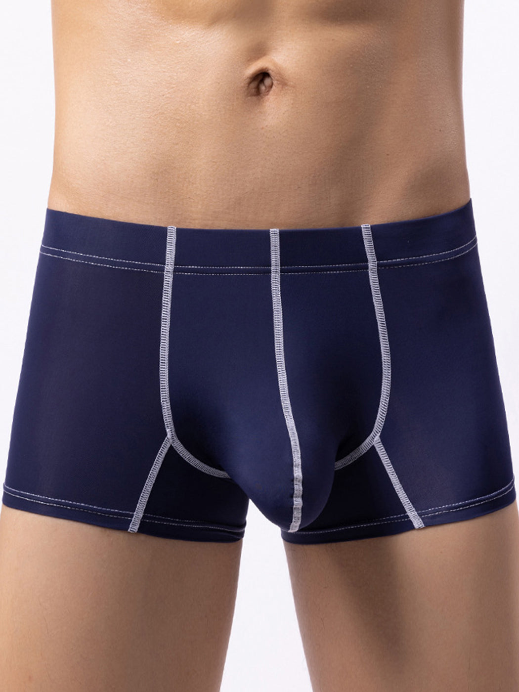 3 Pack Men's Large Pouch Contrast Binding Trunks