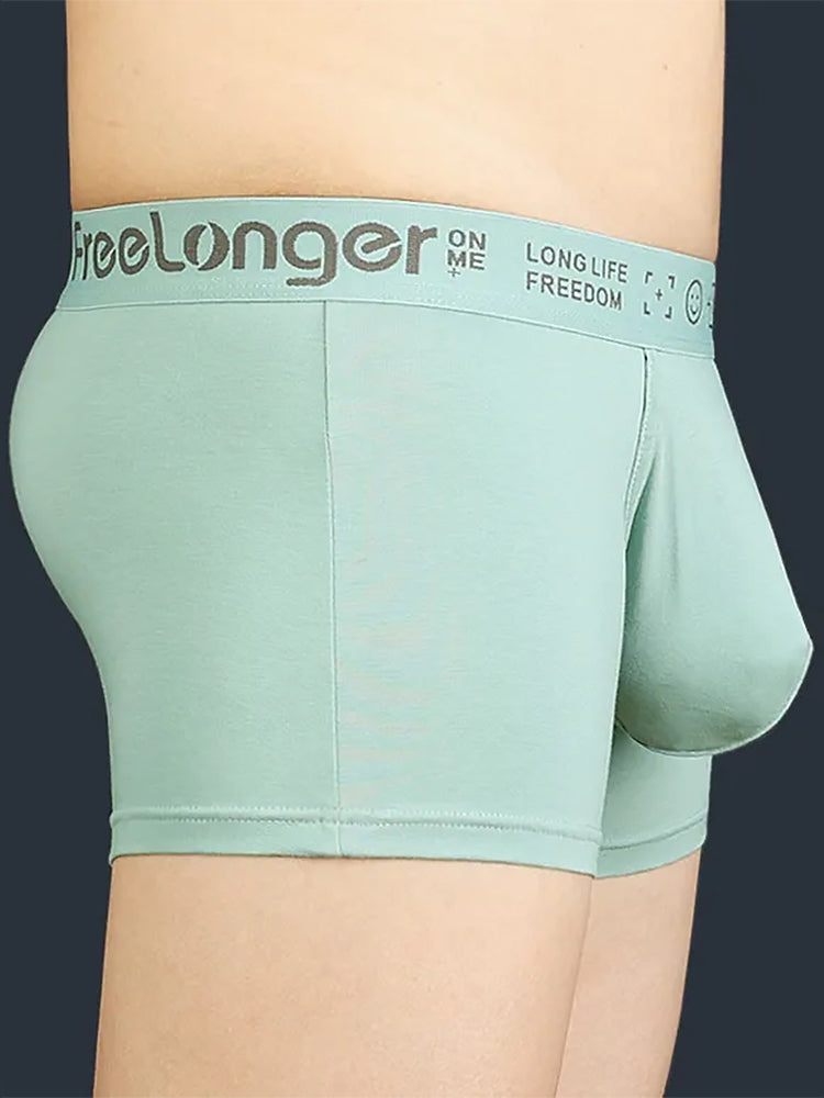 FreeLonger Men’s Soft Cotton Big Pouch Trunks