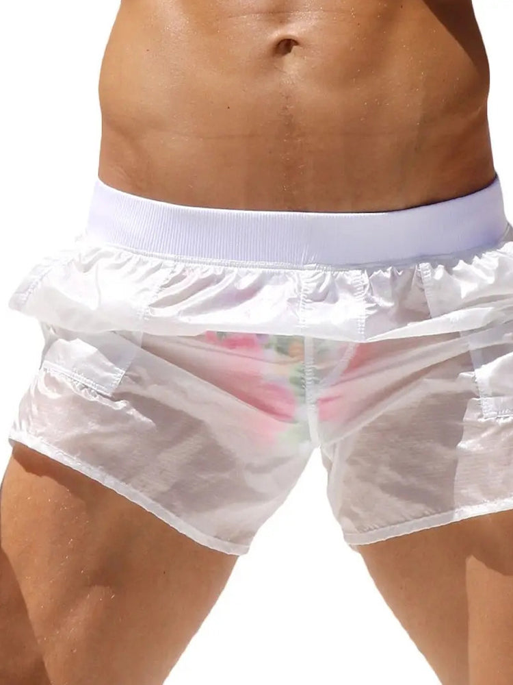 Men's Non-Lined Translucent Sexy Beach Shorts
