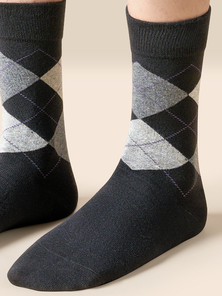 5 Pack Men's Simple Textured Crew Socks