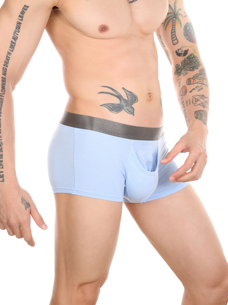 Men’s Dual Ball Pouch Trunks With Fly Front