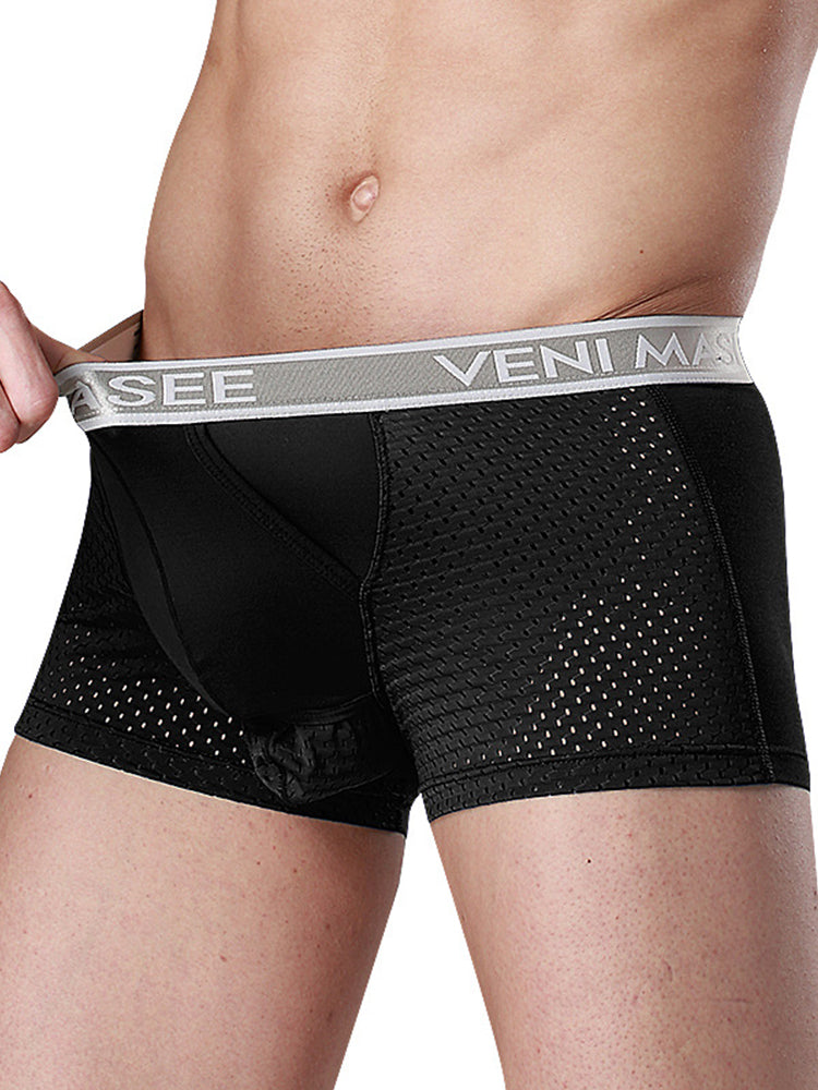 Men's Mesh Separate Pouch Trunks With Fly