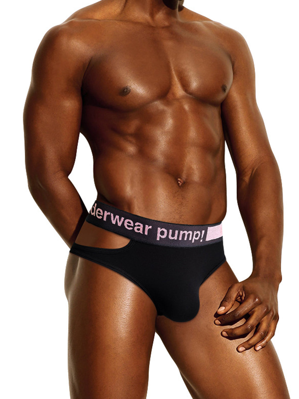 Side Hollow Pink Waistband Men's Underwear