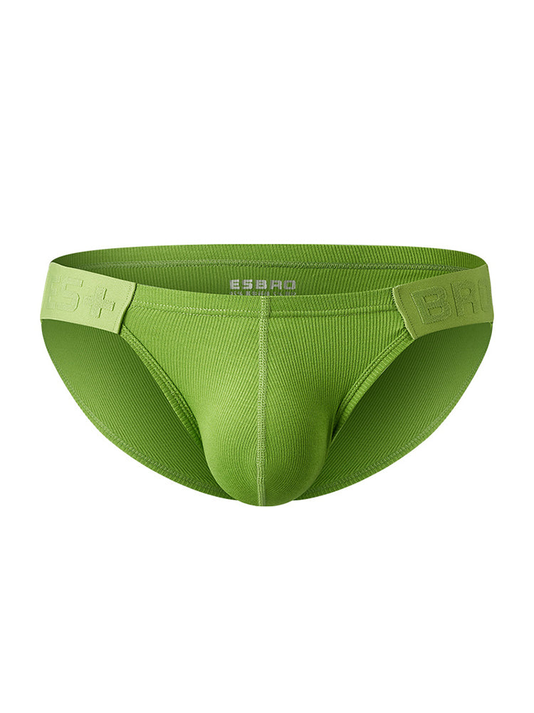 Men's Low-Waist Threaded Fabric U-Convex Briefs