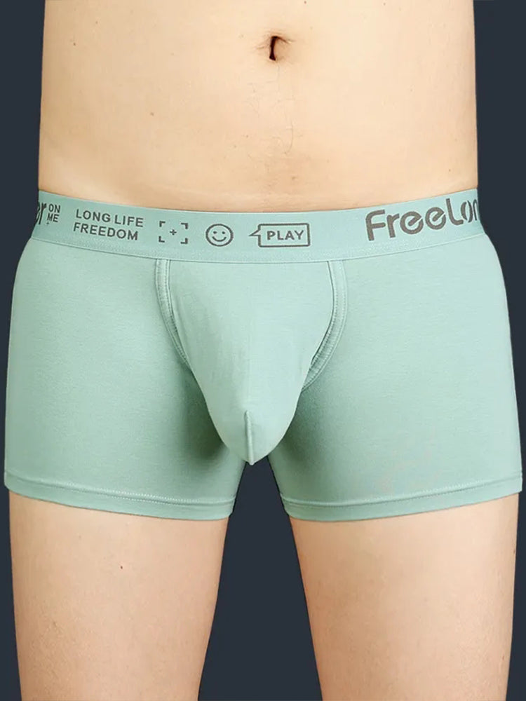 FreeLonger Men’s Soft Cotton Big Pouch Trunks