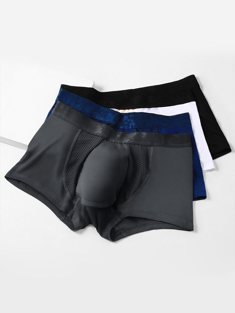 3 Pack Men’s Breathable 3D Pouch Trunks