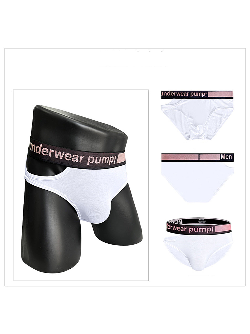 Side Hollow Pink Waistband Men's Underwear