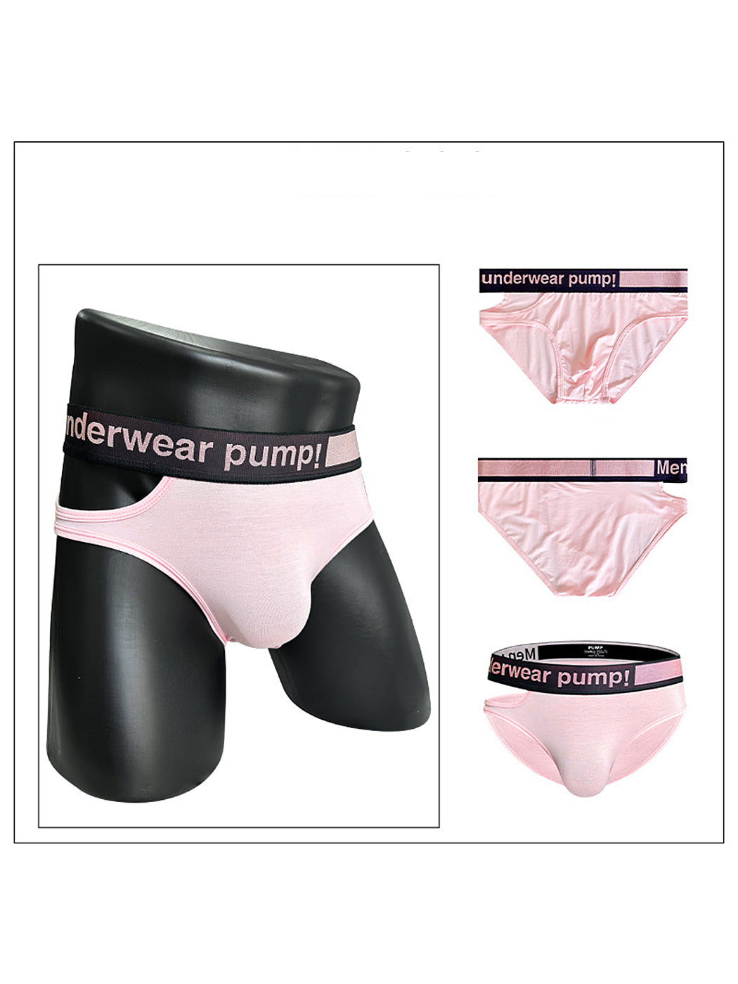 Side Hollow Pink Waistband Men's Underwear