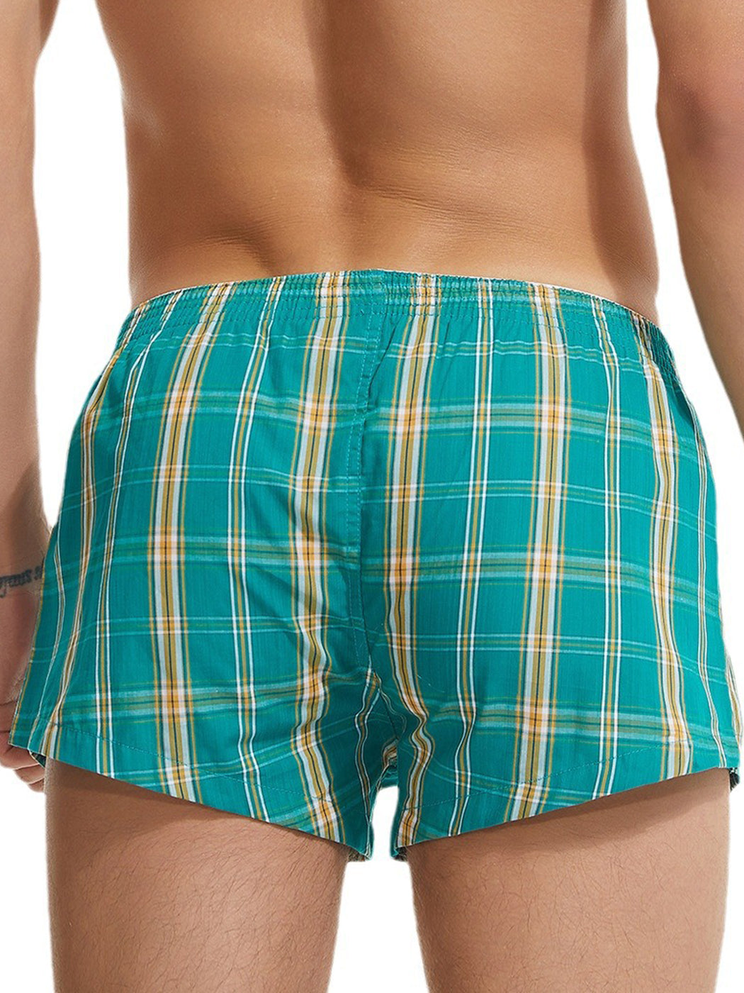 Men’s Vent Classic Plaid Cotton Boxers With Fly