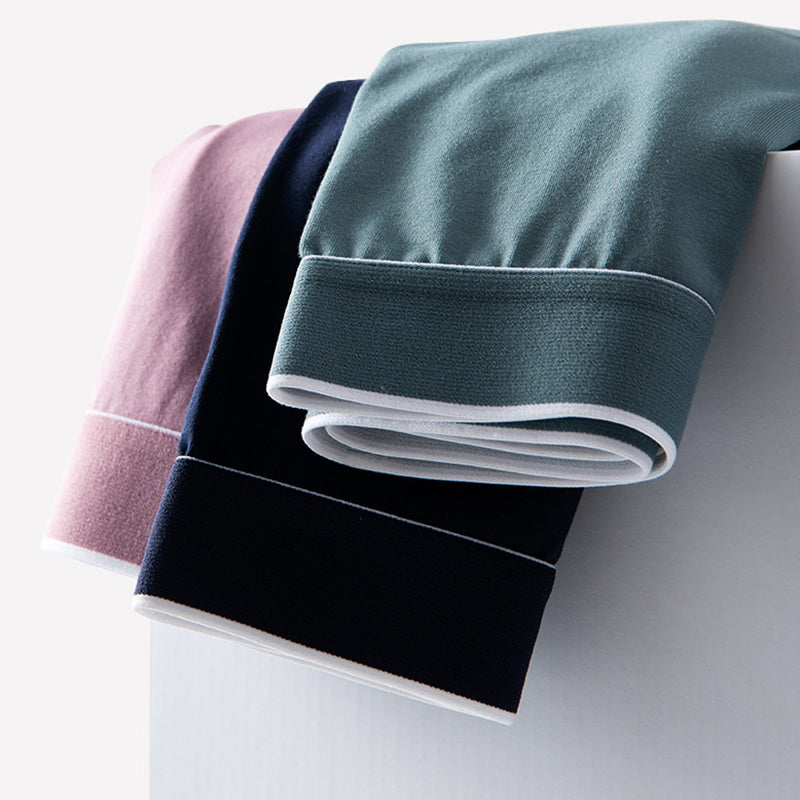 4Pcs Men's Cotton Solid Mid-waist Boxer Briefs