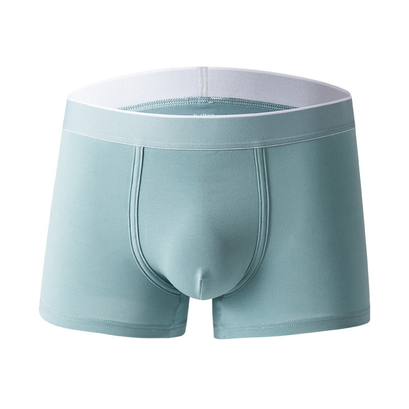 4Pcs Men's Cotton Solid Mid-waist Boxer Briefs