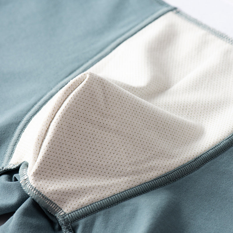 4Pcs Men's Cotton Solid Mid-waist Boxer Briefs