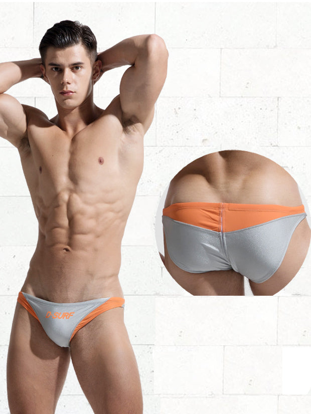 Men's Sexy Color Matching Casual Swimming Briefs