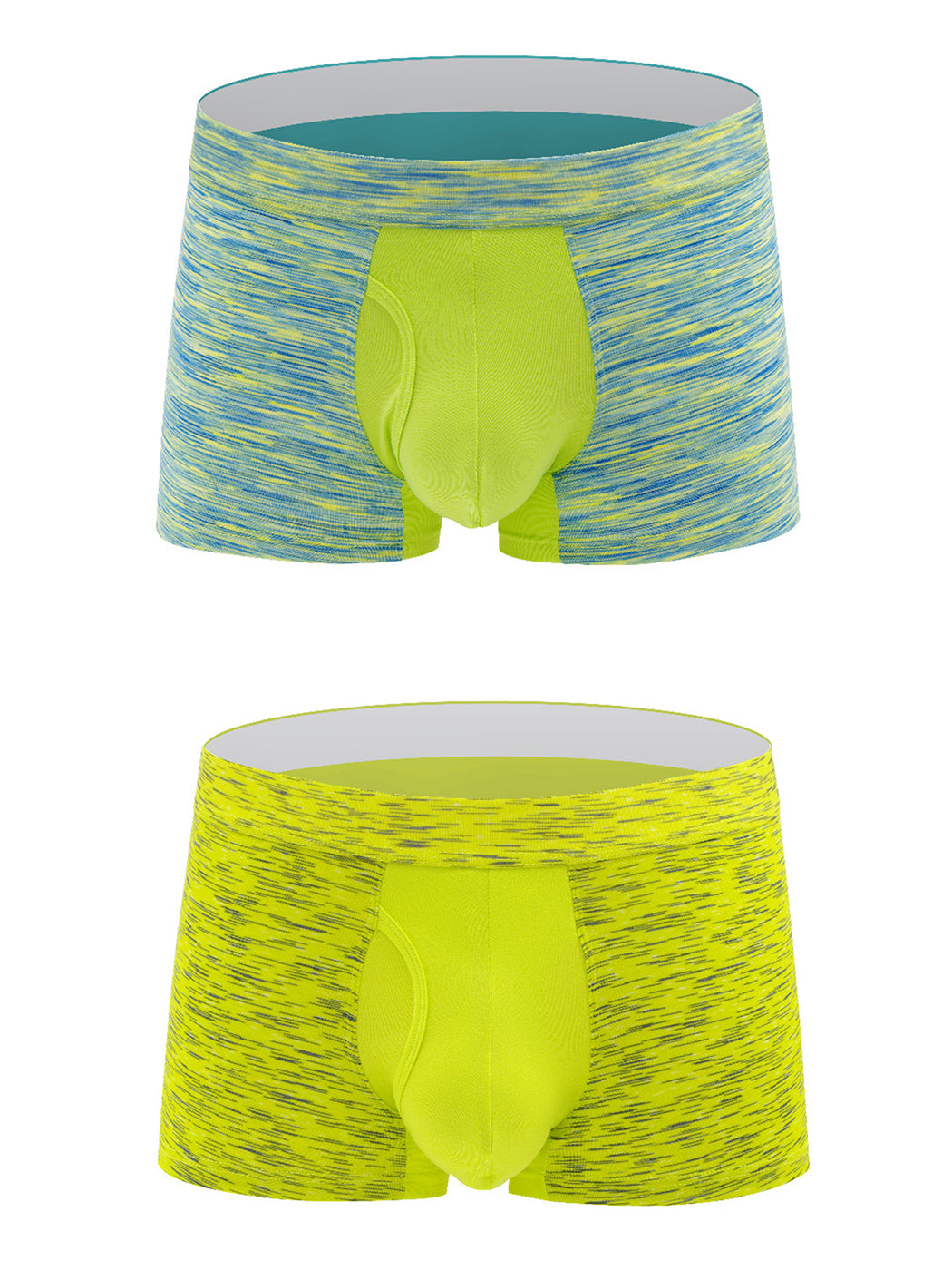 2 Pack Colorful Fabric Men's Underwear With Fly Pouch