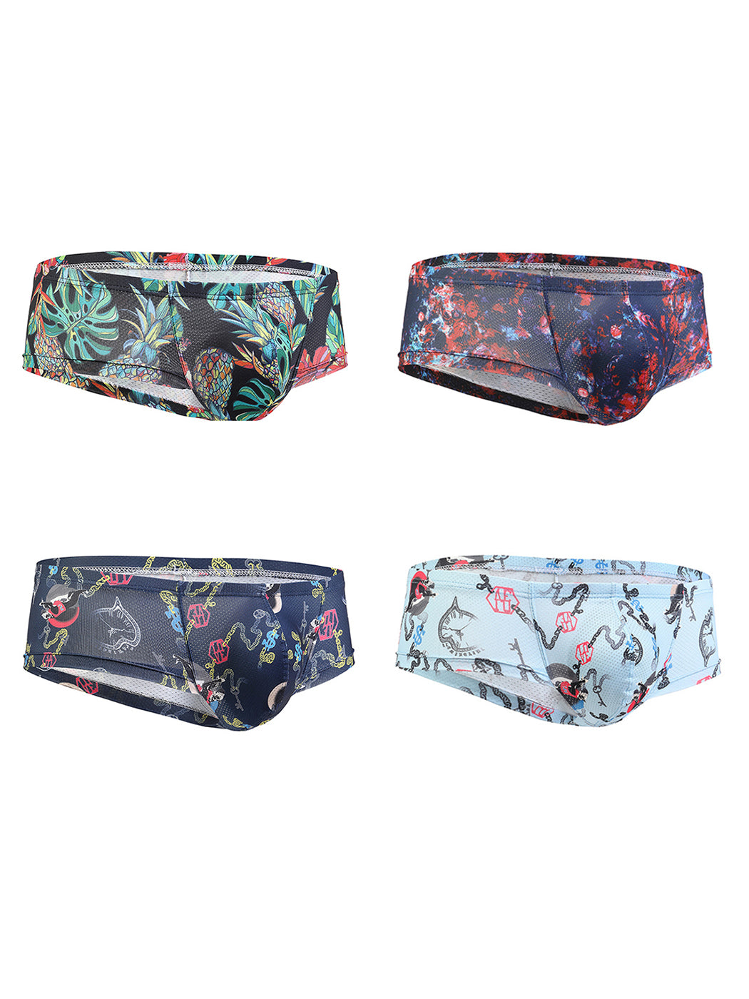 Men's Printed U Convex Mesh Trunks