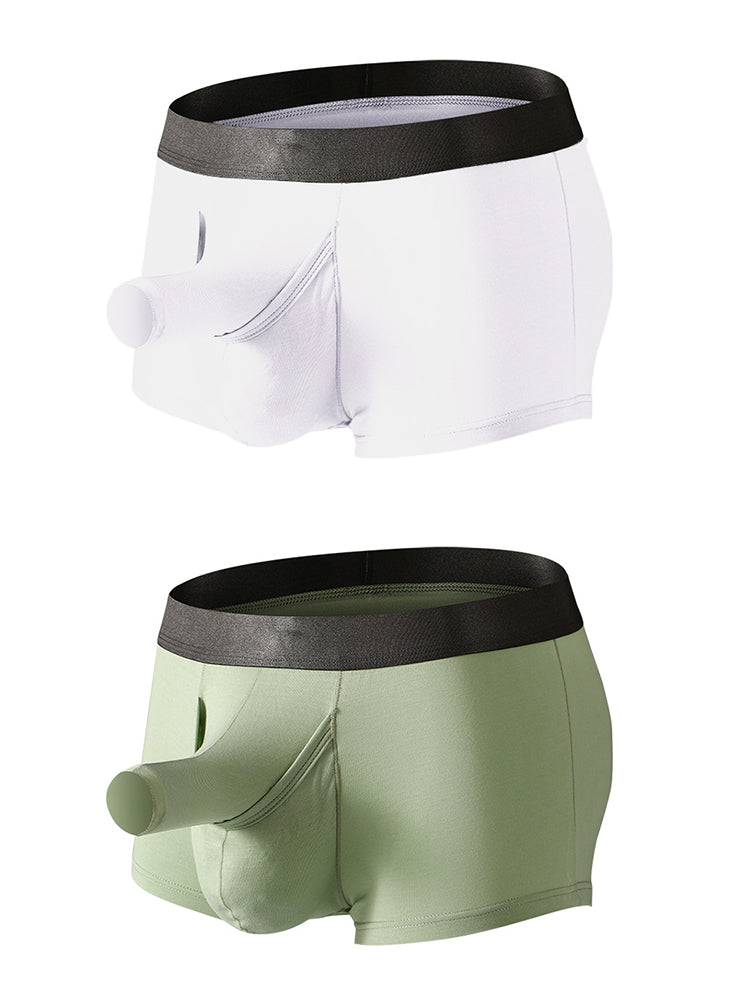 Men’s Dual Ball Pouch Trunks With Fly Front