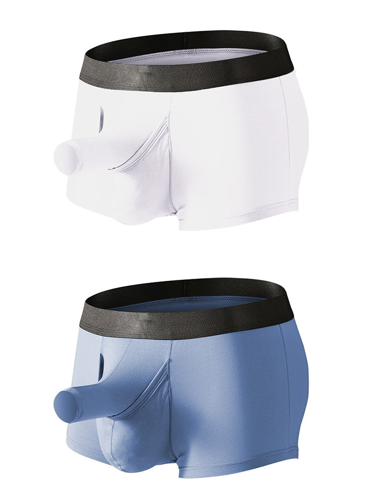 Men’s Dual Ball Pouch Trunks With Fly Front