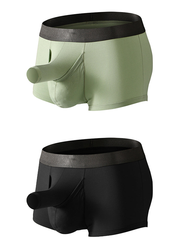 Men’s Dual Ball Pouch Trunks With Fly Front