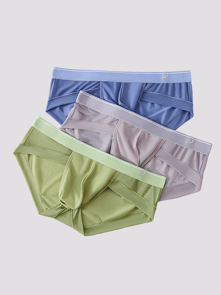 3 Pack Comfy U Convex Pouch Briefs For Men