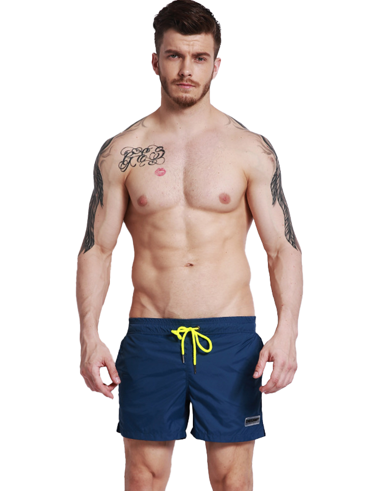Men’s Neon Drawstring Swim Board Shorts