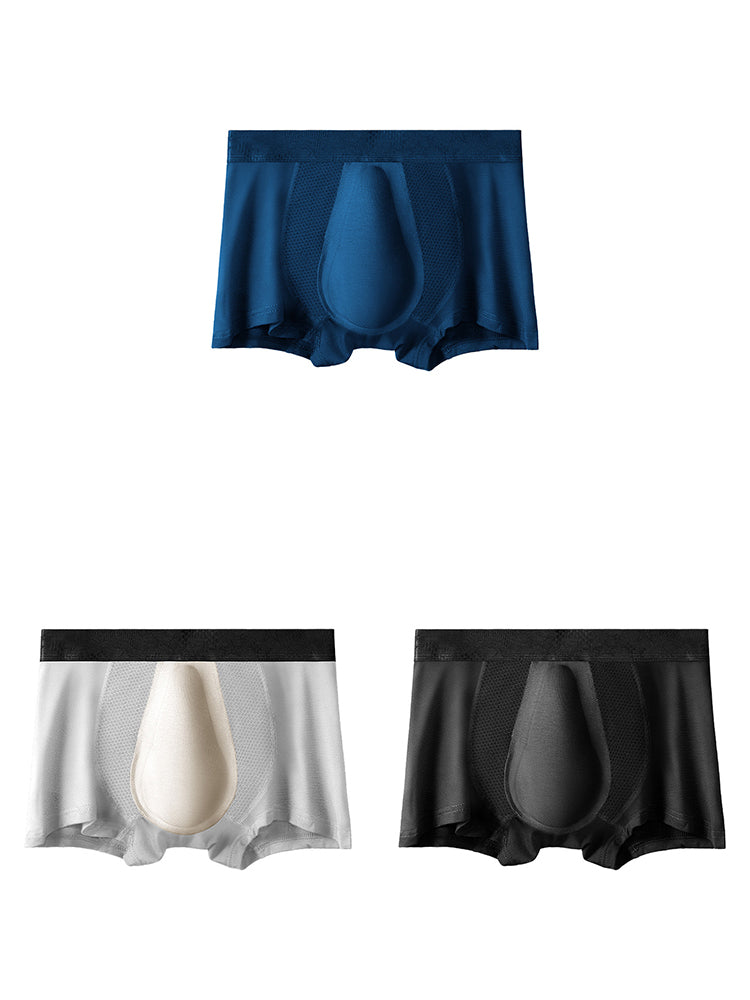 3 Pack Men’s Breathable 3D Pouch Trunks