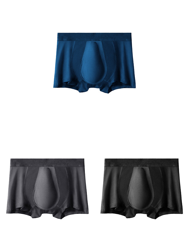 3 Pack Men’s Breathable 3D Pouch Trunks