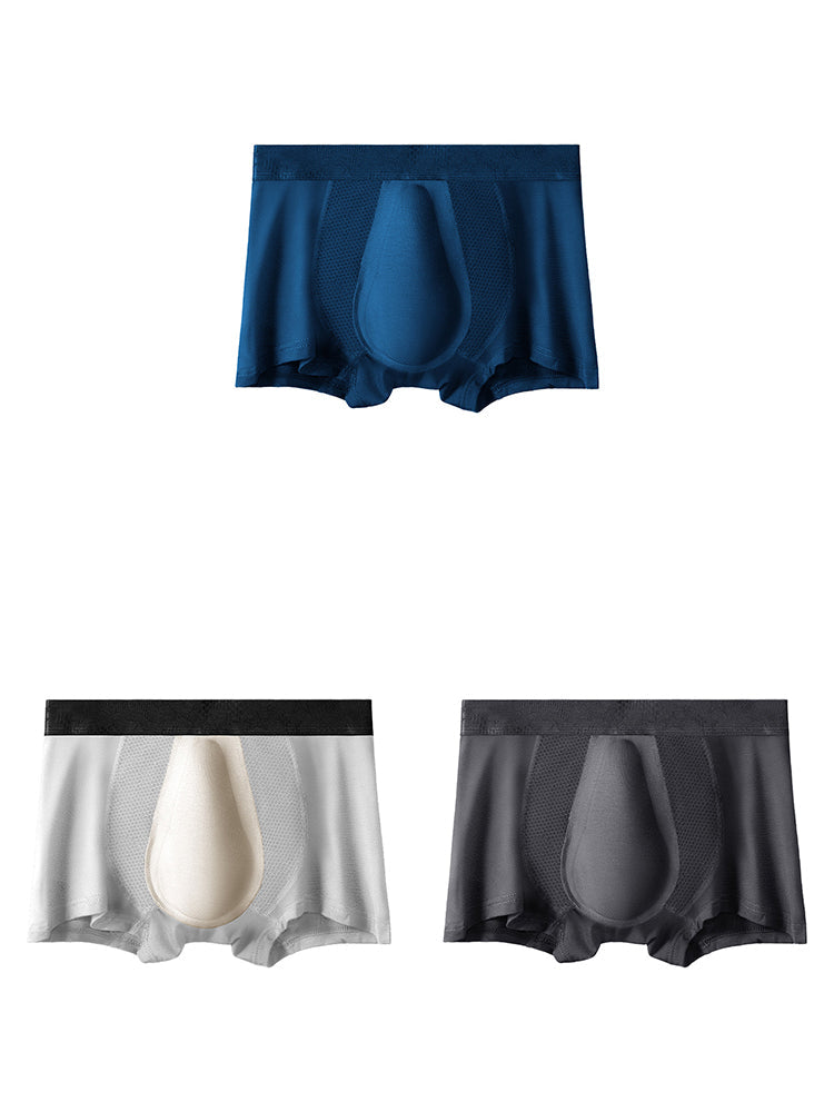 3 Pack Men’s Breathable 3D Pouch Trunks