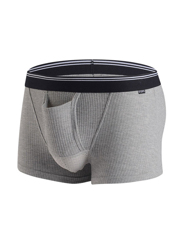 Solid Color Divided Pocket Trunks for Men