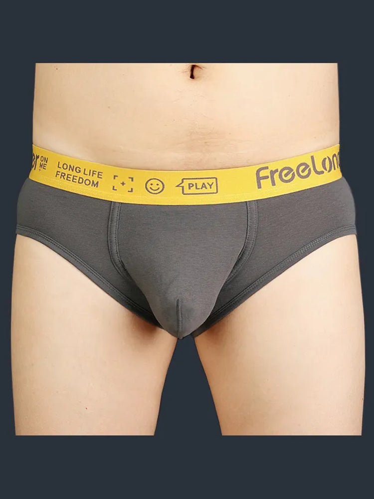 FreeLonger Men’s Soft Cotton Big Pouch Trunks