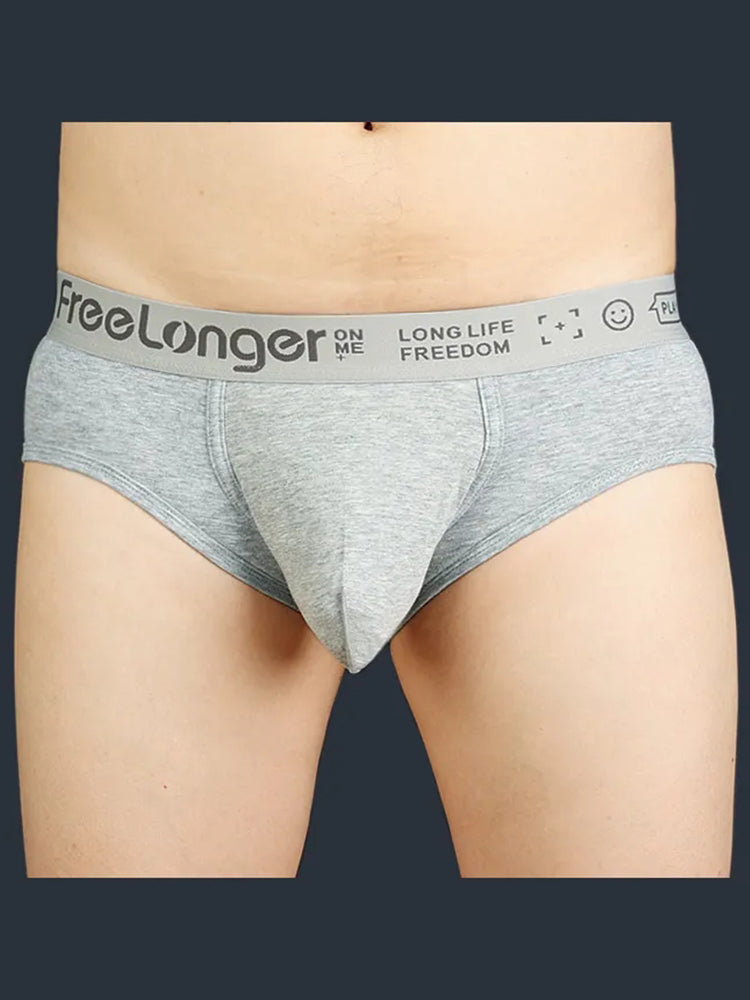 FreeLonger Men’s Soft Cotton Big Pouch Trunks