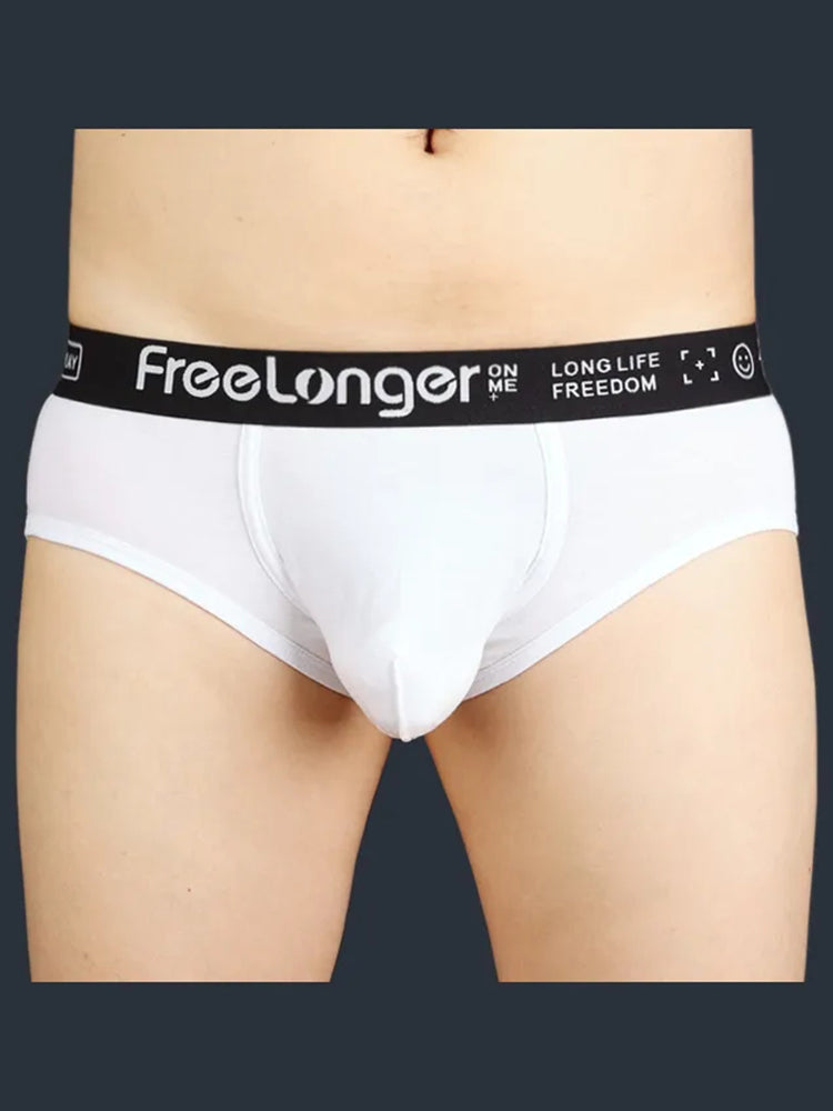 FreeLonger Men’s Soft Cotton Big Pouch Trunks