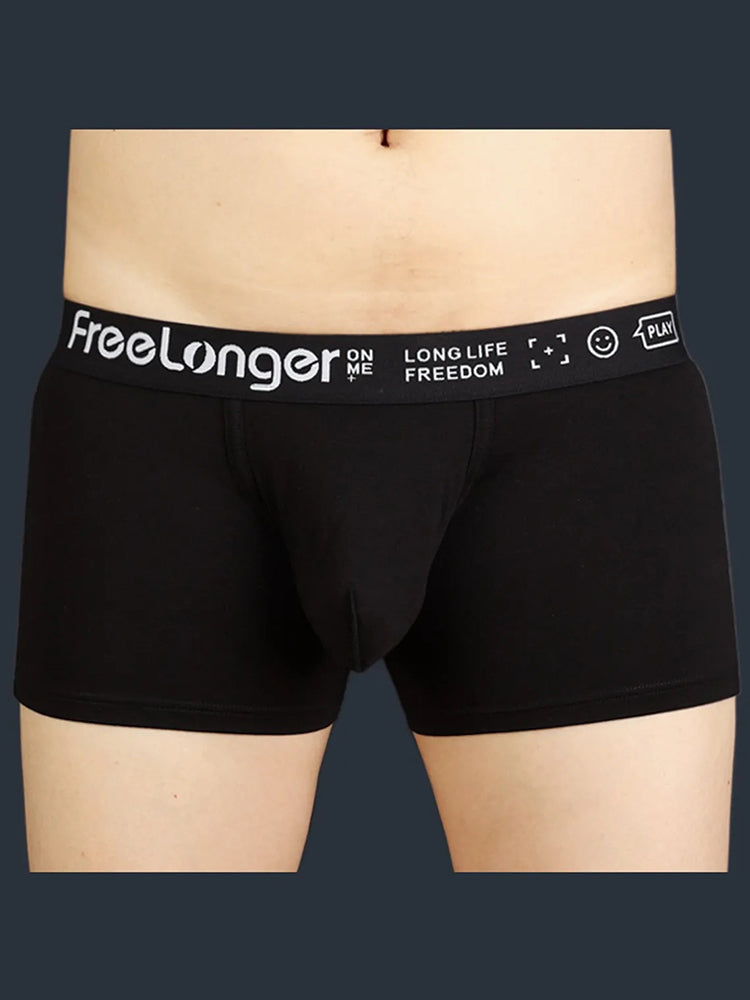 FreeLonger Men’s Soft Cotton Big Pouch Trunks