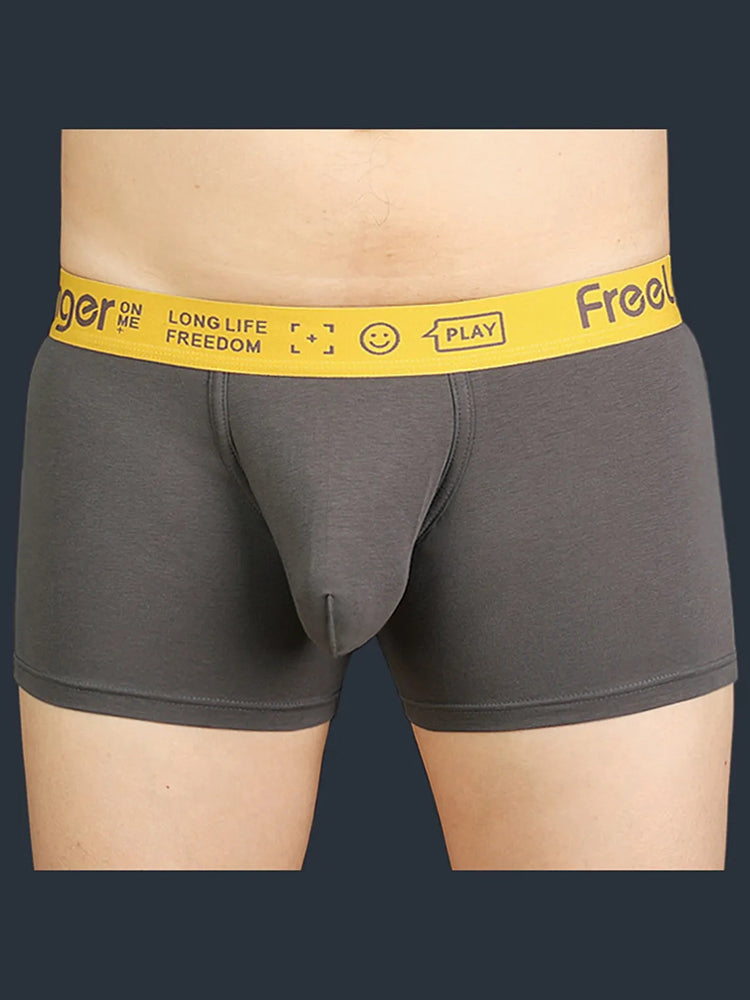 FreeLonger Men’s Soft Cotton Big Pouch Trunks