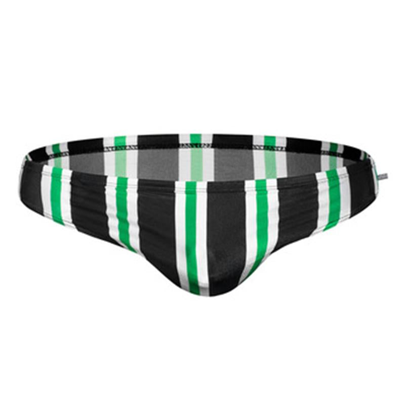 Men Casual Stripe Quick Drying Swim Briefs