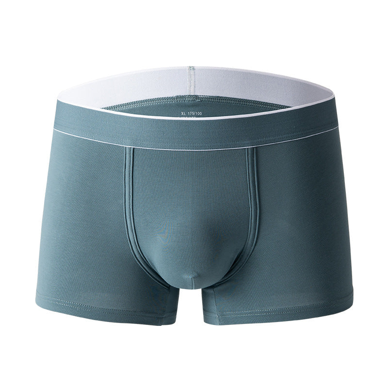 4Pcs Men's Cotton Solid Mid-waist Boxer Briefs