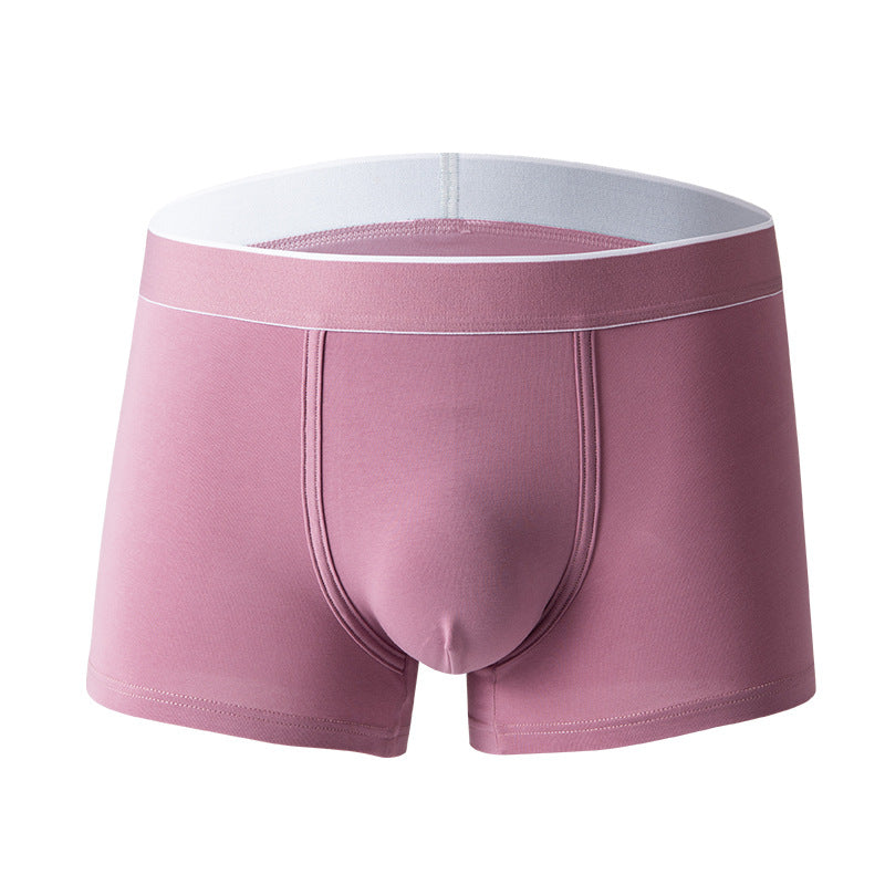 4Pcs Men's Cotton Solid Mid-waist Boxer Briefs