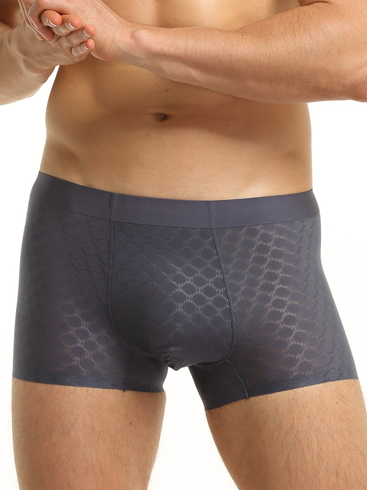 3 Pack Mens Ice Silk Underwear Soft Ultra-Thin Trunks