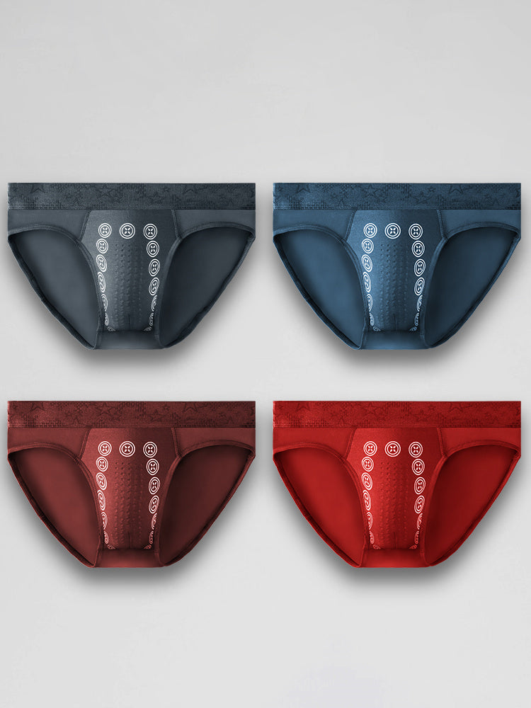 4 Pcs Anion Pit Massage Breathable Briefs Underwear