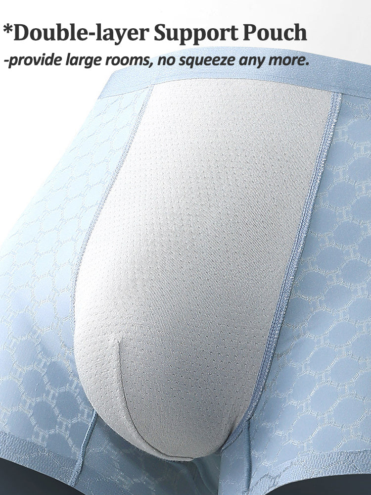 3 Pack Mens Ice Silk Underwear Soft Ultra-Thin Trunks