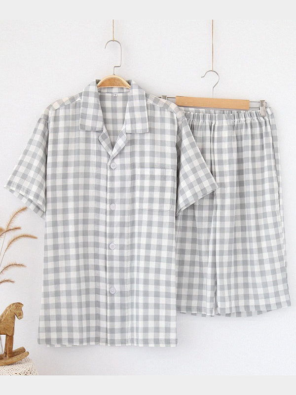 Men's 100% Cotton Woven Short Sleepwear Pajama Set