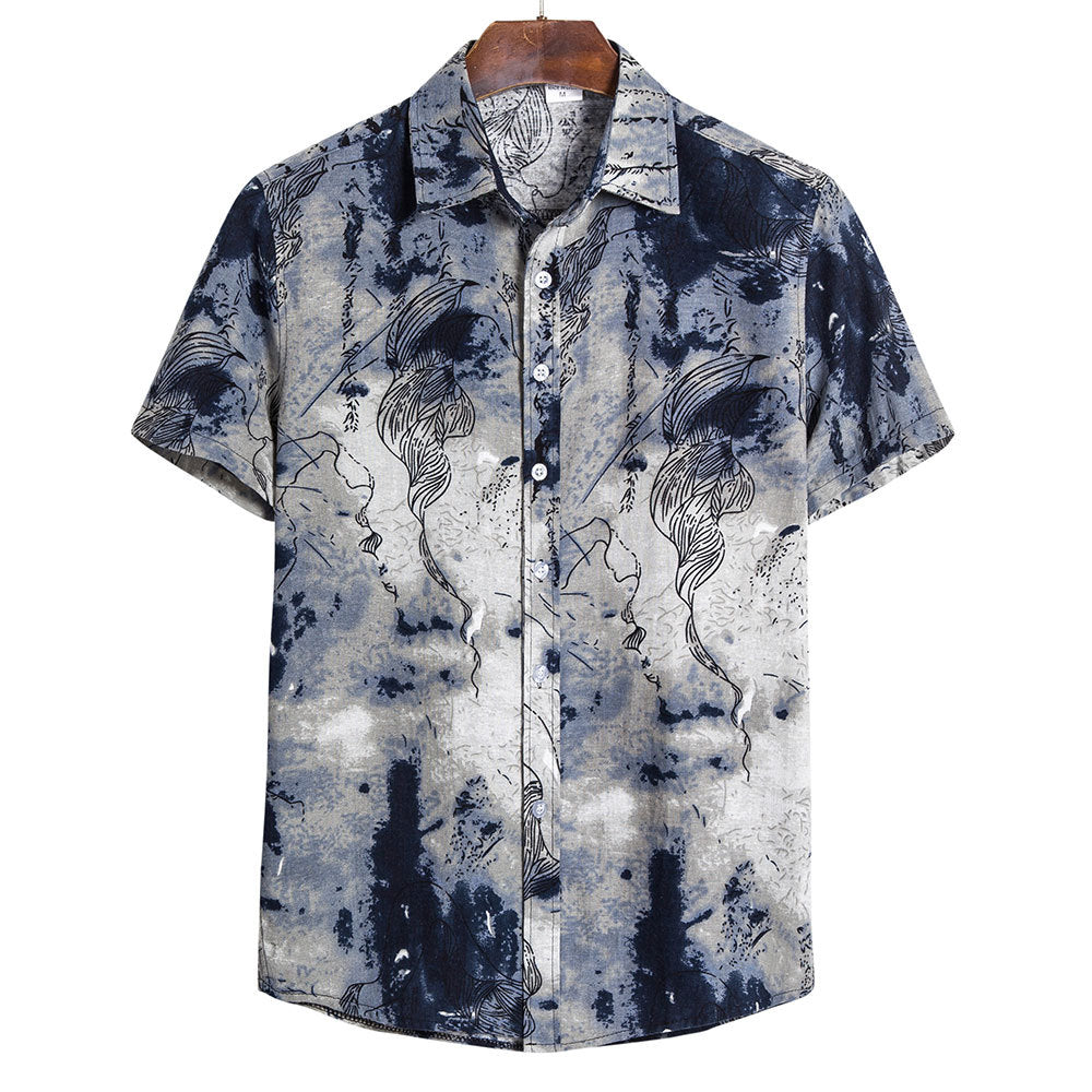 Mens Ethnic Style Ptinting Casual Shirts