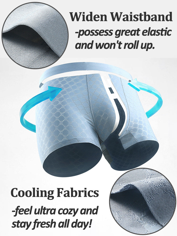 3 Pack Mens Ice Silk Underwear Soft Ultra-Thin Trunks